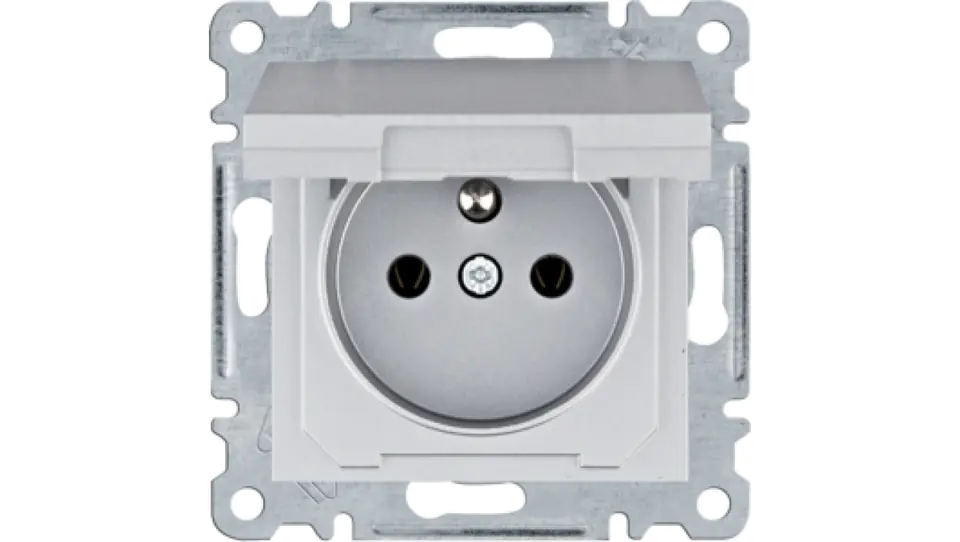 ⁨Lumina Power socket with ground and cover 16 A/250 VAC silver WL1122⁩ at Wasserman.eu