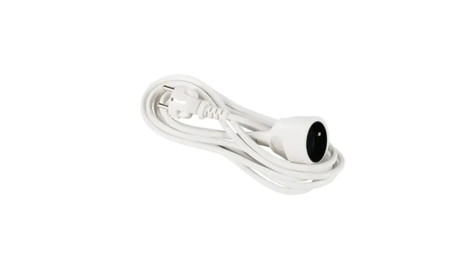 ⁨Extension cable 1-socket 10m /H05VV-F 3x1/ white PM-BW-1G-100⁩ at Wasserman.eu