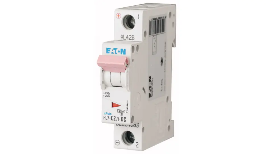 ⁨Circuit breaker 1P C 2A 10kA DC PL7-C2/1-DC 264883⁩ at Wasserman.eu