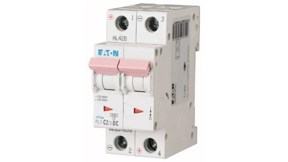 ⁨Circuit breaker 2P C 2A 10kA DC PL7-C2/2-DC 264896⁩ at Wasserman.eu