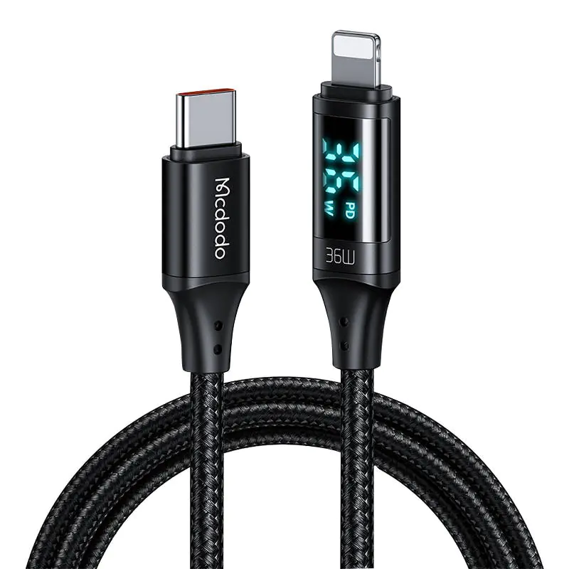 ⁨Kabel USB-C do Lightning Mcdodo CA-1030, 36W, 1.2m (czarny)⁩ w sklepie Wasserman.eu