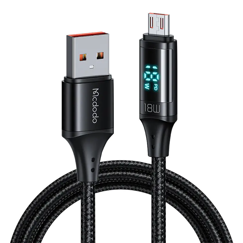 ⁨USB to Micro USB cable Mcdodo CA-1070, 3A, 1.2m (black)⁩ at Wasserman.eu