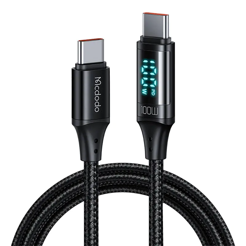 ⁨Mcdodo CA-1100 USB-C to USB-C Cable, 100W, 1.2m (Black)⁩ at Wasserman.eu