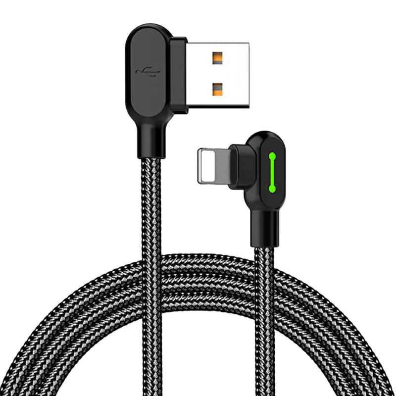 ⁨USB cable for Lightning, Mcdodo CA-4673, angled, 1.8m (black)⁩ at Wasserman.eu