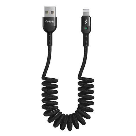 ⁨USB cable for Lightning, Mcdodo CA-6410, spring, 1.8m (black)⁩ at Wasserman.eu
