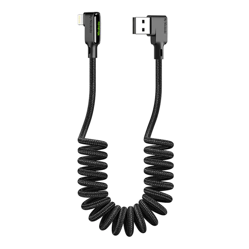 ⁨USB cable for Lightning, Mcdodo CA-7300, angled, 1.8m (black)⁩ at Wasserman.eu