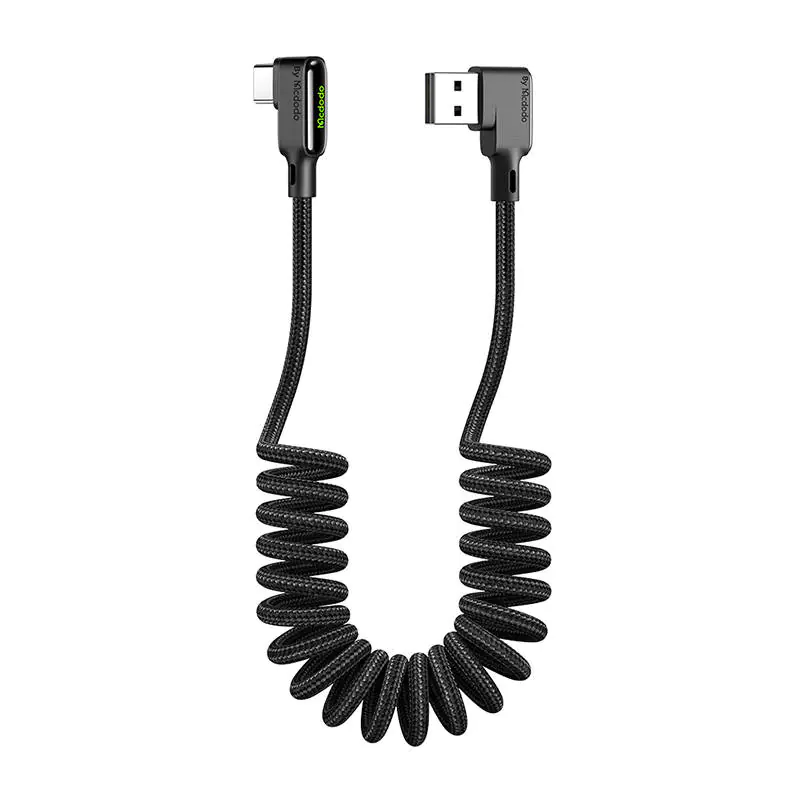 ⁨USB to USB-C cable, Mcdodo CA-7310, angled, 1.8m (black)⁩ at Wasserman.eu