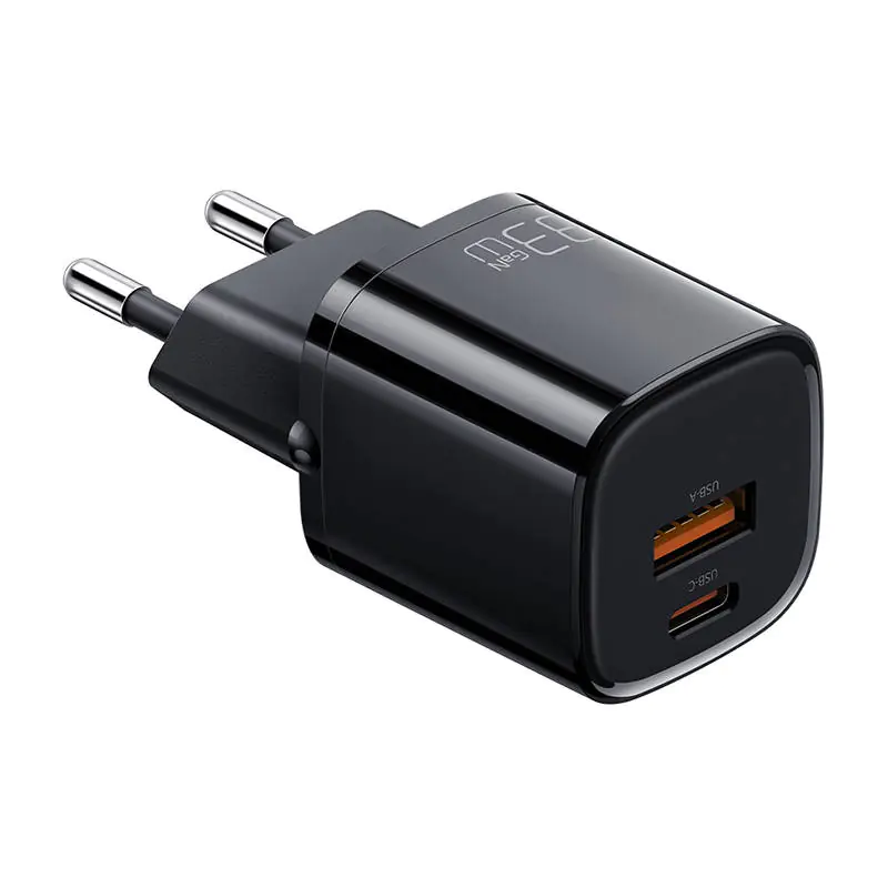 ⁨Ładowarka sieciowa Mcdodo Nano GaN CH-0151, USB + USB-C, 33W (czarna)⁩ w sklepie Wasserman.eu