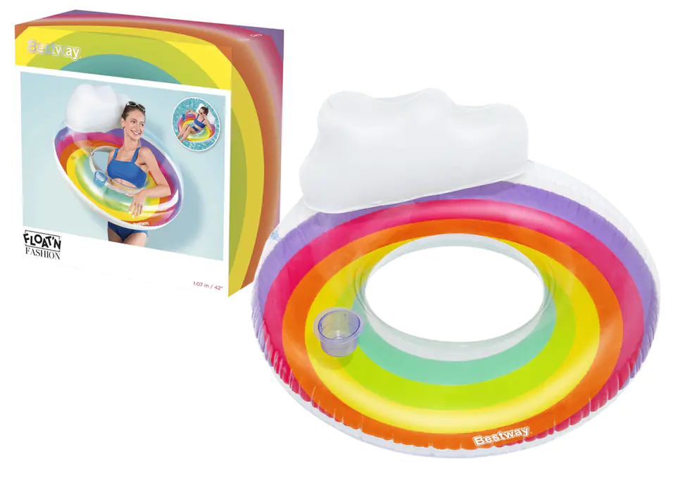 Dmuchane Koło Do Pływania 107 cm Tęczowe Bestway 43647 w sklepie Wasserman.eu