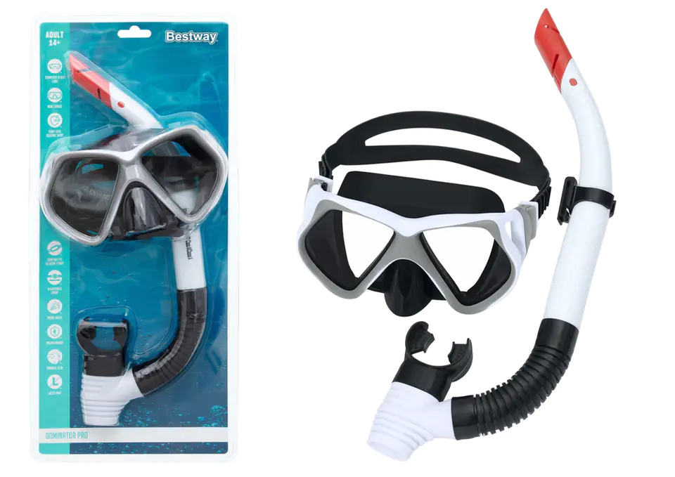 ⁨Diving set white mask, Bestway snorkel 24069⁩ at Wasserman.eu