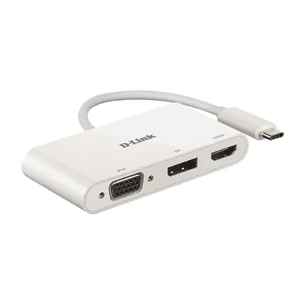 ⁨Adapter D-Link 3 w 1 USB-C na HDMI/VGA/DisplayPort DUB-V310 z USB Hub'em | Gwarancja 24 miesiące | USB Type-C⁩ w sklepie Wasserman.eu