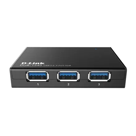 ⁨D-Link DUB-1340 interface hub Black⁩ at Wasserman.eu