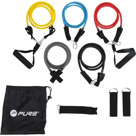 ⁨Pure2Improve | Exercise Tube Set | Black, Blue, Grey, Red and Yellow⁩ at Wasserman.eu