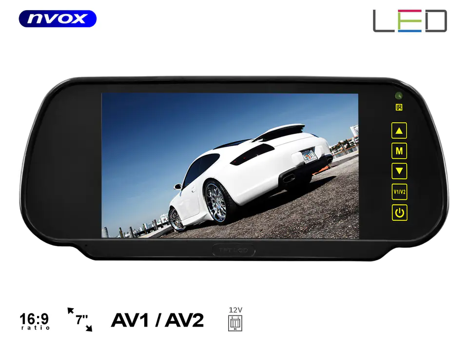 ⁨Car Reversing LCD Monitor 7inch Inches in Rearview Mirror USB SD AV 12V... (NVOX NW701MP5)⁩ at Wasserman.eu
