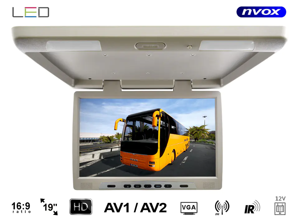 ⁨LCD Underslung Ceiling Monitor 19 inch LED FM IR VGA... (NVOX RF1980 BE)⁩ at Wasserman.eu