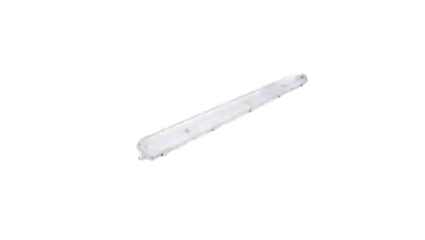 ⁨Hermetic luminaire for LED tubes 2x120cm Grey IP65 ABS + PS 126,5x11,2x8,3cm VO0639⁩ at Wasserman.eu