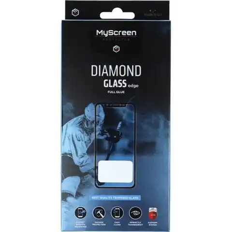 ⁨MS Diamond Glass Edge FG Sam A14 5G A146 black/black Full Glue⁩ at Wasserman.eu