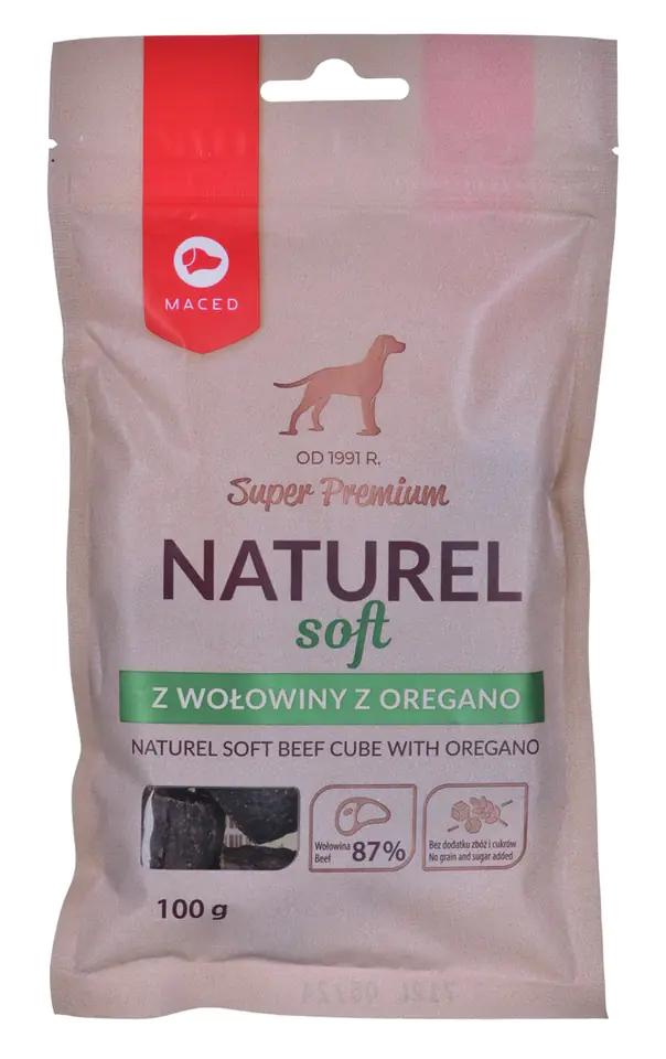 ⁨MACED NATUREL SOFT przysmak dla psa z wołowina i oregano - przysmak - 100g⁩ w sklepie Wasserman.eu