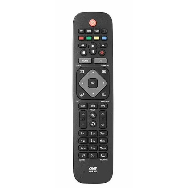 ⁨OFA Dedicated remote control PHILIPS, 2x AAA, IR range ~15m, 1 device, black⁩ at Wasserman.eu