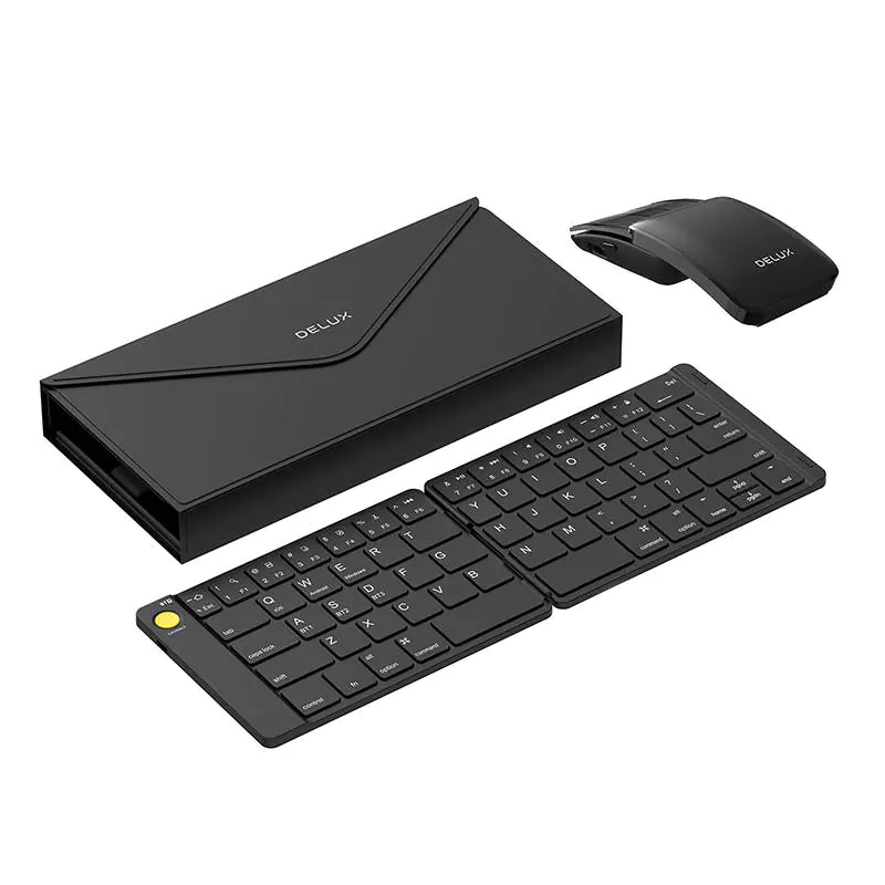 ⁨Set Delux KF10 foldable wireless keyboard and MF10PR mouse⁩ at Wasserman.eu