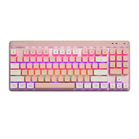 ⁨Delux KM18DB RGB Gaming Keyboard (White&Pink)⁩ at Wasserman.eu