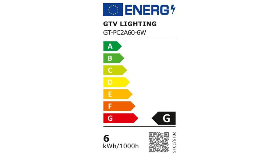 ⁨LED bulb G-TECH A60, SMD2835, E27, 6W, 470lm, 3000K, 52mA, AC220-240V, 200⁩ at Wasserman.eu