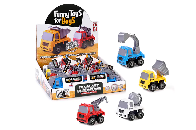 POJAZY BUDOWLANE TOYS FOR BOYS 12 SZT/DISP w sklepie Wasserman.eu