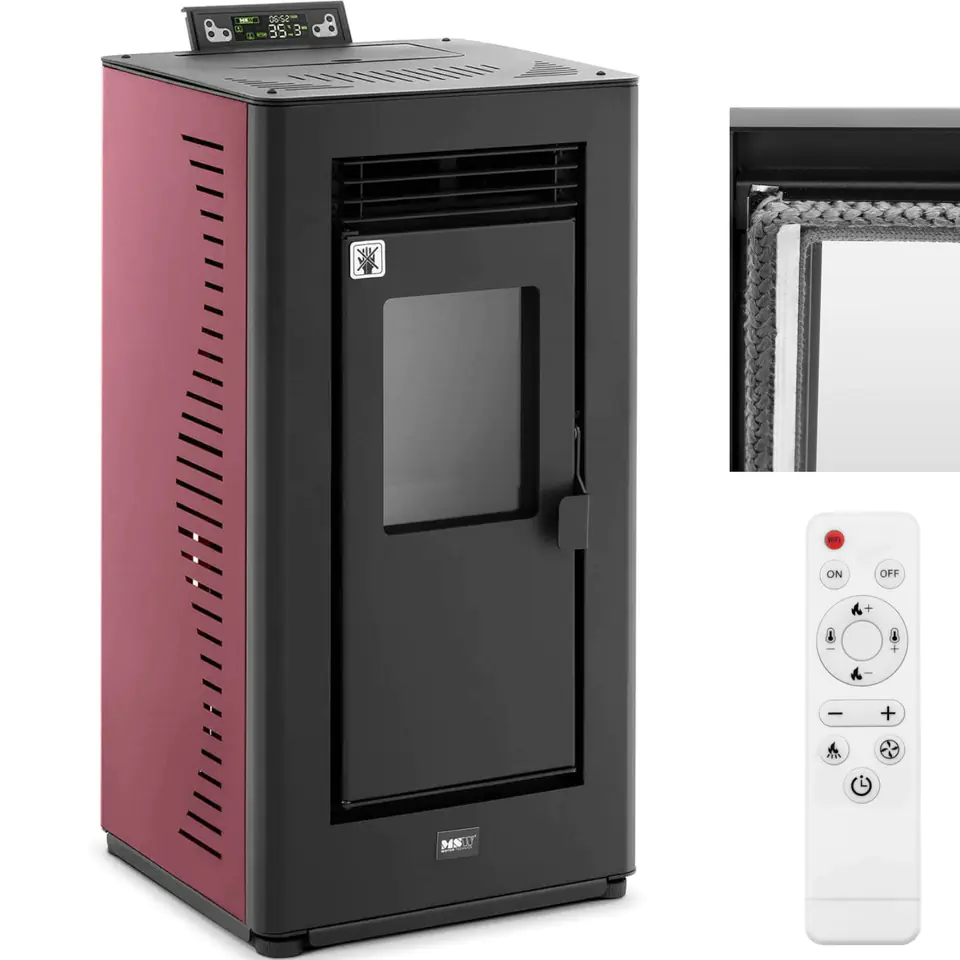 ⁨Stove fireplace for freestanding pellets with remote control 50-225 m3 9000 W⁩ at Wasserman.eu