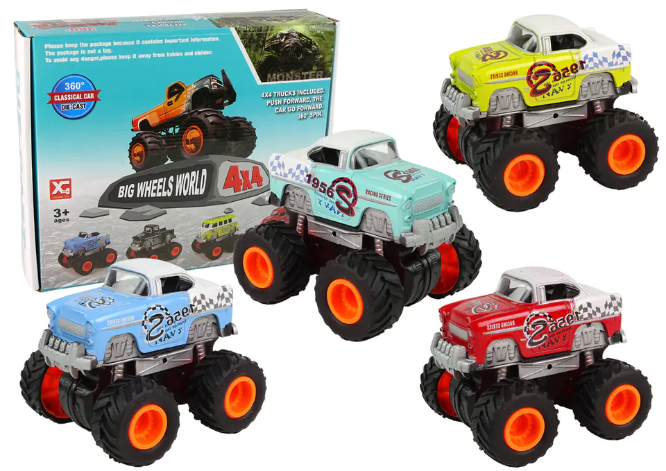 Auto 4x4 Klasyczny Model Na Dużych Kołach 4 Kolory w sklepie Wasserman.eu