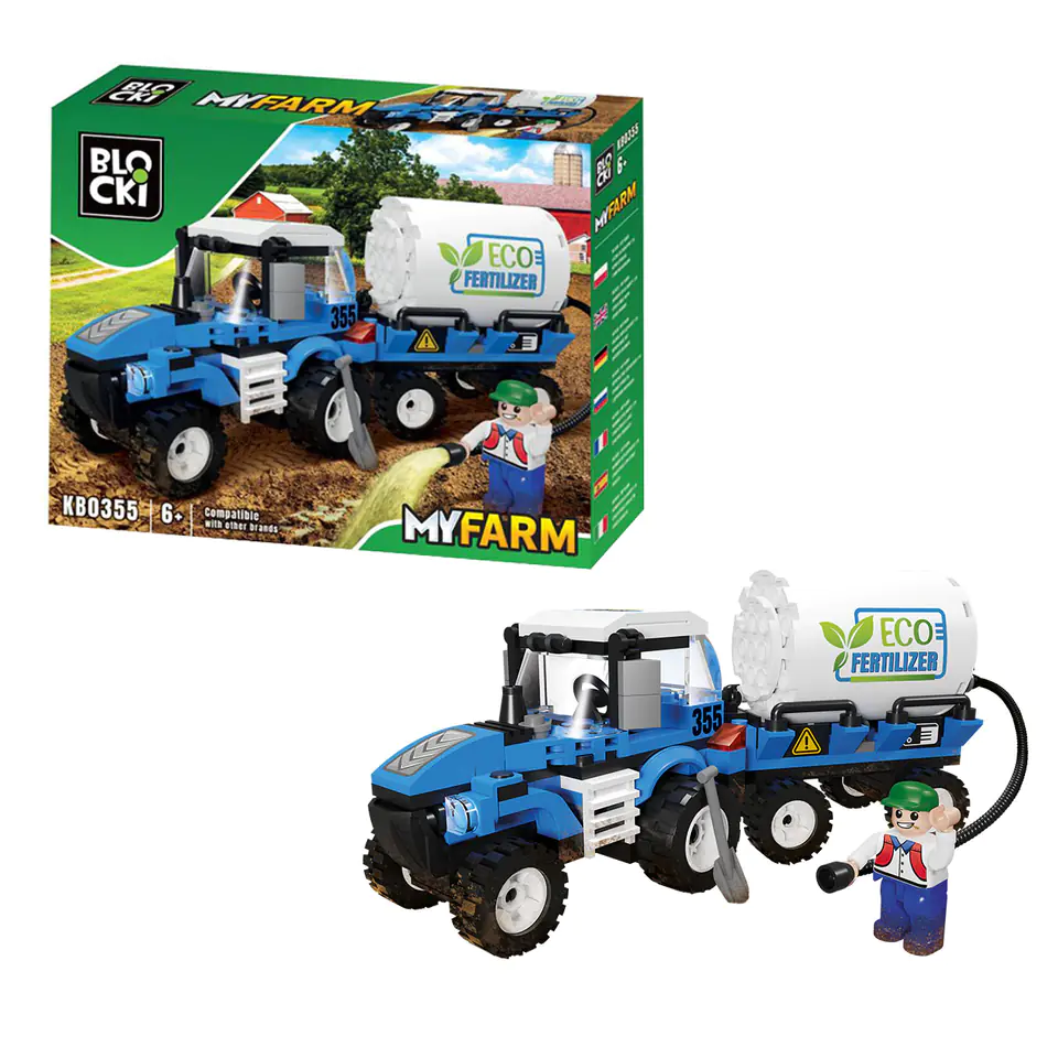 ⁨Klocki BLOCKI MyFarm Traktor z beczkowozem⁩ w sklepie Wasserman.eu