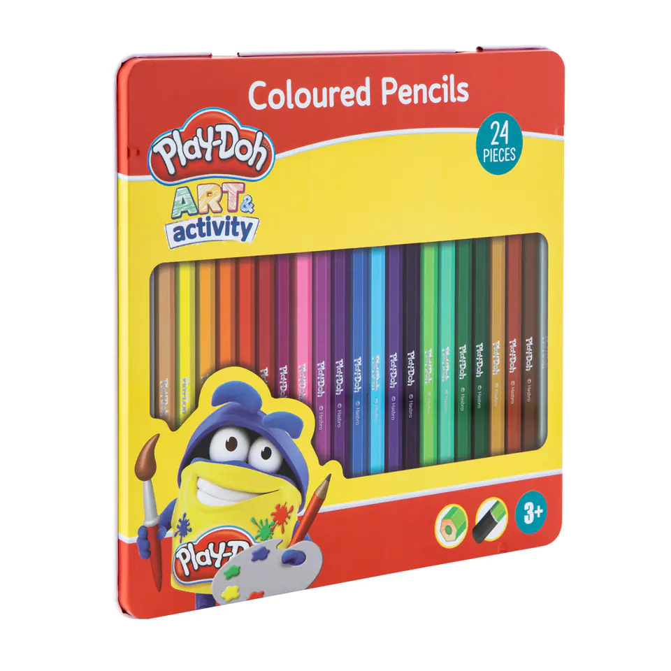 ⁨24 kolorowe kredki ołówkowe w puszce Play-Doh⁩ w sklepie Wasserman.eu
