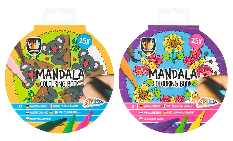 ⁨Kolorowanka Mandala 25 arkuszy, 2 wzory, 15 cm⁩ w sklepie Wasserman.eu