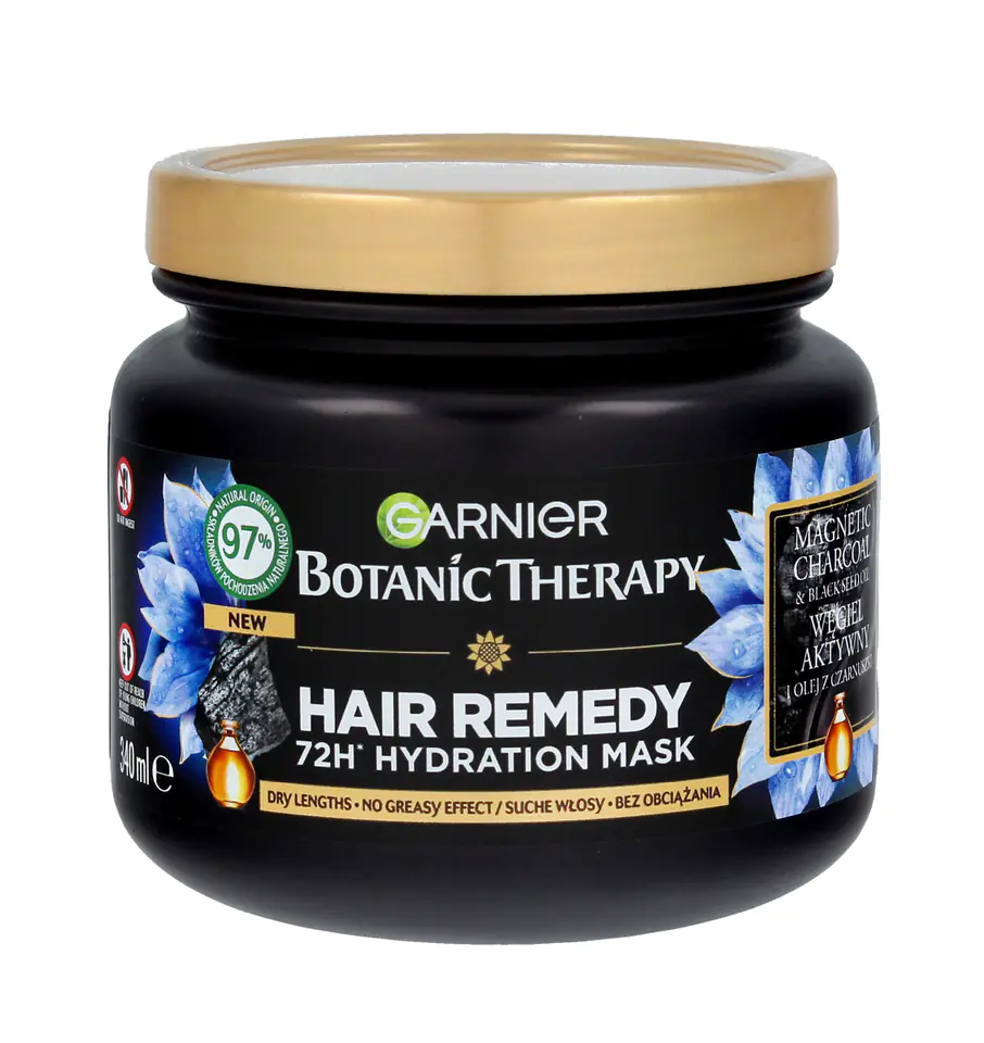 ⁨Garnier Botanic Therapy Nawilżająca Maska do włosów suchych z węglem aktywnym 340ml⁩ w sklepie Wasserman.eu