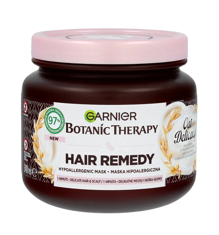 ⁨Garnier Botanic Therapy Hypoalergiczna Maska do włosów delikatnych z mlekiem owsianym i kremem ryżowym 340ml⁩ w sklepie Wasserman.eu