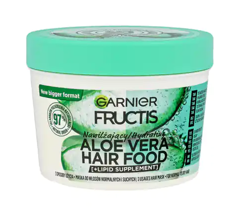 ⁨Fructis Hair Food Maska nawilżająca do włosów normalnych i suchych - Aloe Vera 400ml⁩ w sklepie Wasserman.eu