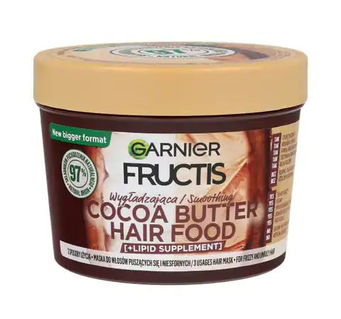⁨Fructis Hair Food Smoothing mask for frizzy and unruly hair - Cocoa Butter 400ml⁩ at Wasserman.eu