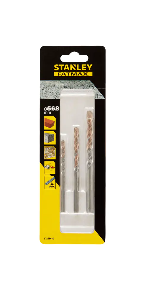 ⁨WIERTŁO DO BETONU FAT MAX - KOMPLET 3 SZT. FI=5,6,8 MM⁩ w sklepie Wasserman.eu