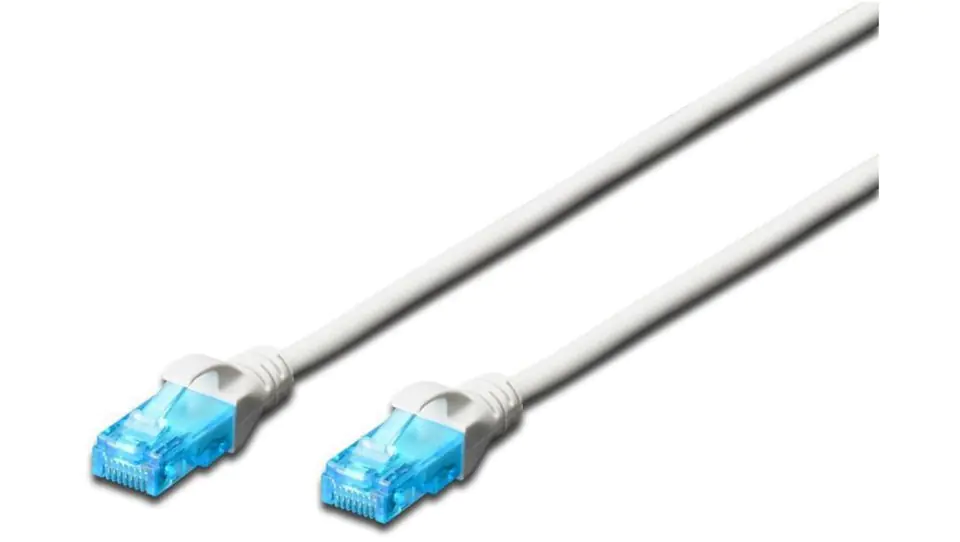 ⁨Kabel krosowy (Patch Cord) U/UTP kat. 5e biały 5m DK-1512-050/WH⁩ w sklepie Wasserman.eu