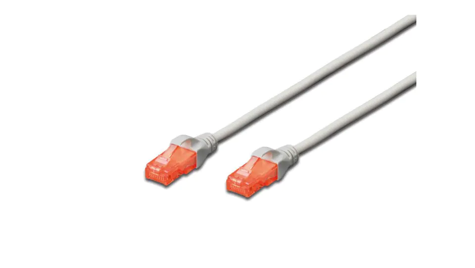 ⁨Kabel krosowy (Patch Cord) U/UTP kat. 6 szary 0,25m DK-1612-0025⁩ w sklepie Wasserman.eu