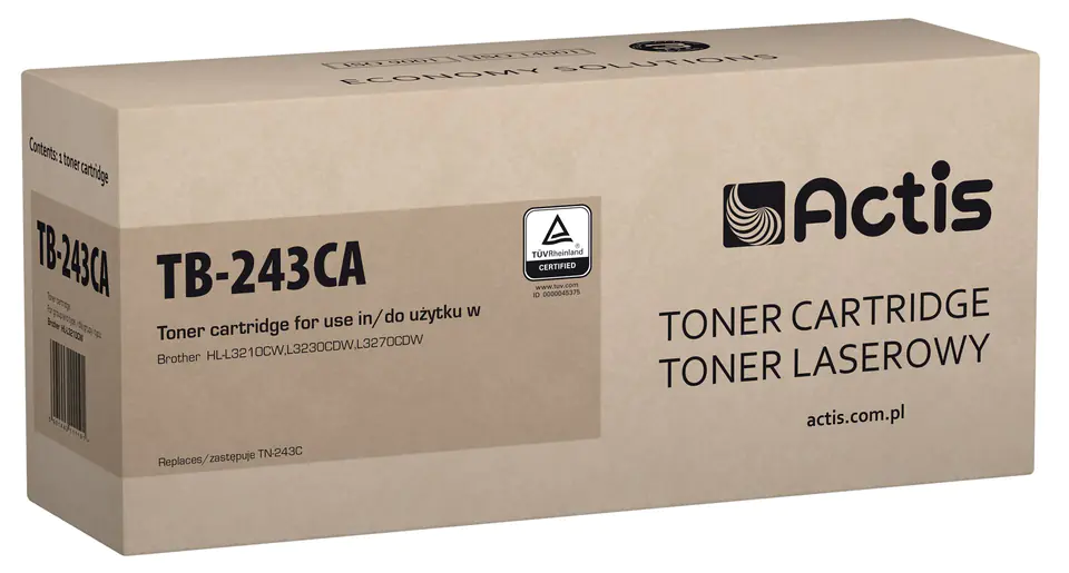 ⁨Toner ACTIS TB-243CA (zamiennik Brother TN-243C; Standard; 1000 stron; niebieski)⁩ w sklepie Wasserman.eu