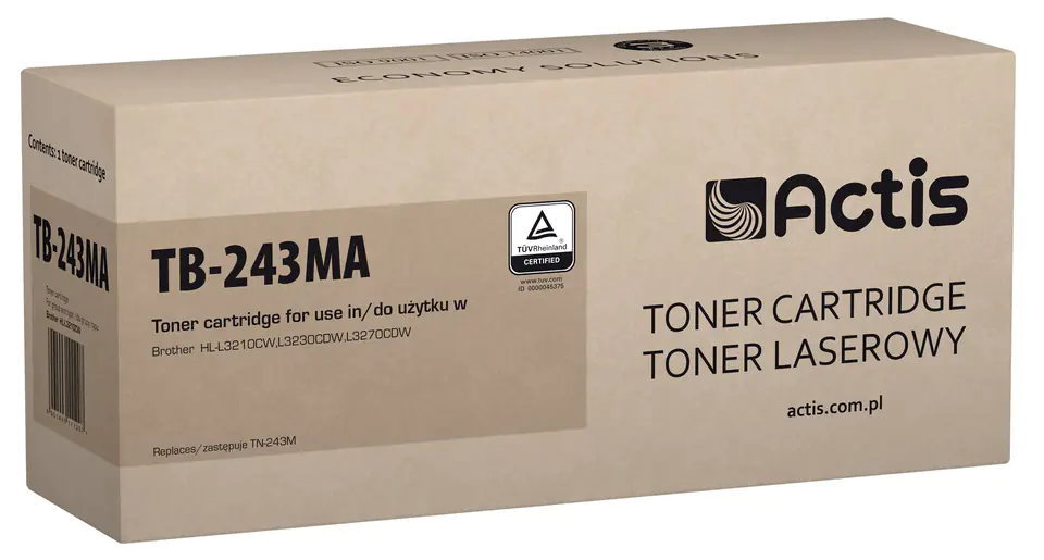 ⁨Actis TB-243MA toner (replacement for Brother TN-243M; Standard; 1000 pages; magenta)⁩ at Wasserman.eu