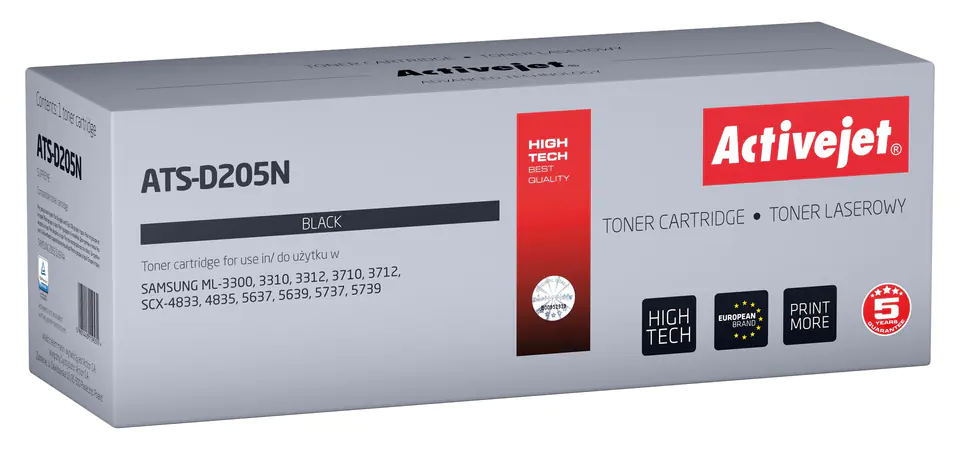 ⁨Activejet ATS-D205N Toner (Replacement for Samsung MLT-D205S; Supreme; 2000 pages; black)⁩ at Wasserman.eu