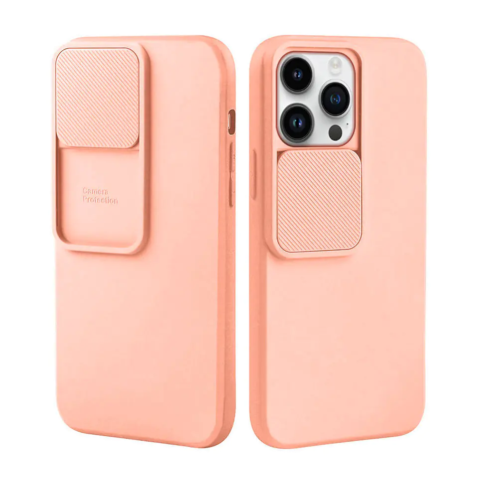 ⁨Case IPHONE 14 PRO Silicone with Camera Cover Nexeri Silicone Lens Peach⁩ at Wasserman.eu