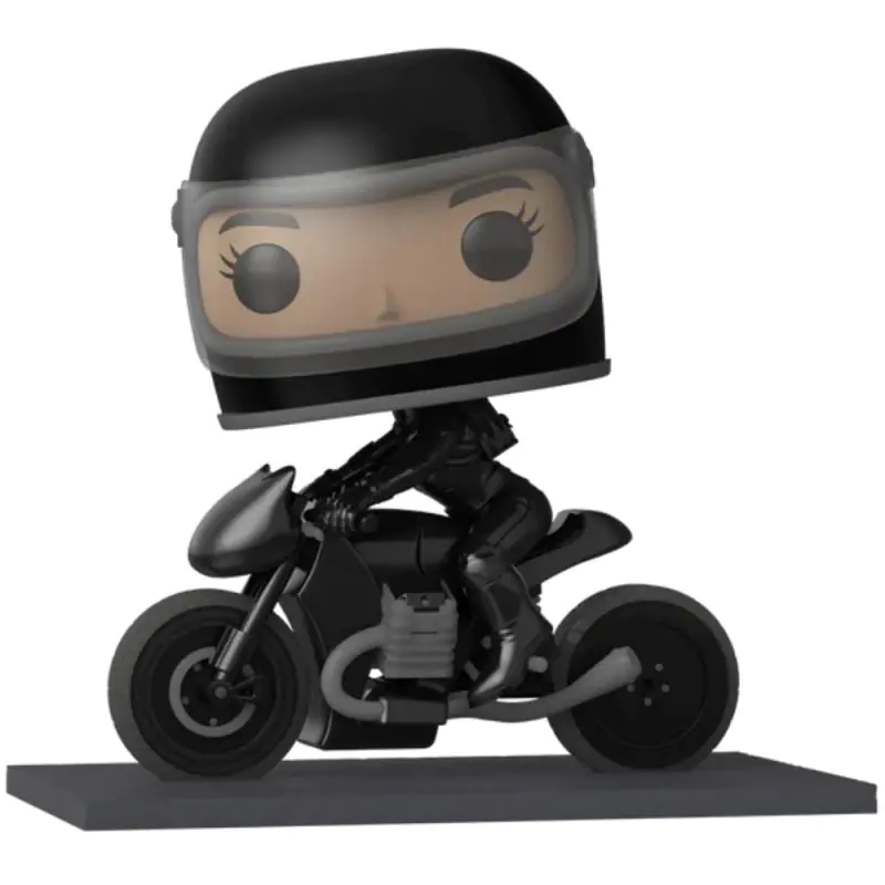⁨Funko POP! Batman Selina figure on a motorcycle⁩ at Wasserman.eu