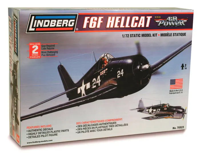 ⁨Model Plastikowy Do Sklejania Lindberg (USA) Samolot F6F Hellcat⁩ w sklepie Wasserman.eu