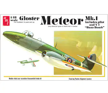 ⁨AMT Plastic Model - Gloster Meteor MK-1 Fighter Jet⁩ at Wasserman.eu