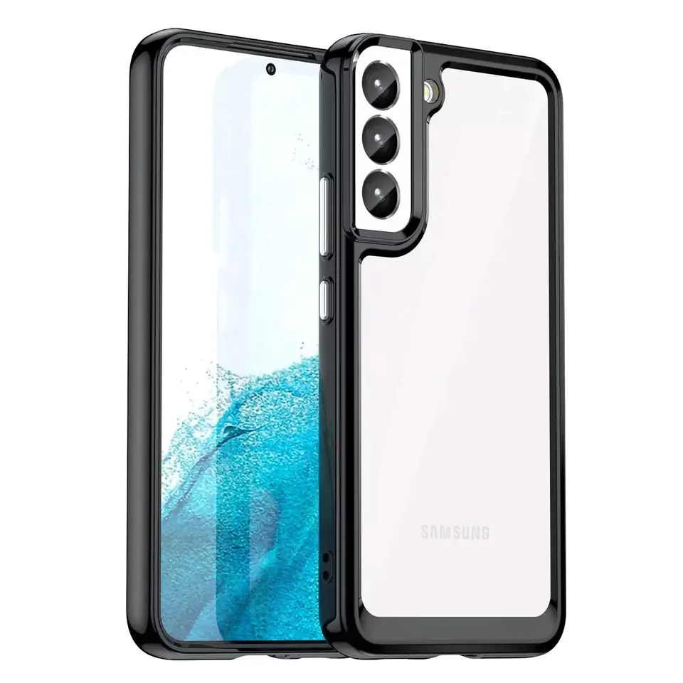 ⁨Etui ochronne na telefon Outer Space Case do Samsung Galaxy S23+ Plus pokrowiec z elastyczną ramką czarne⁩ w sklepie Wasserman.eu