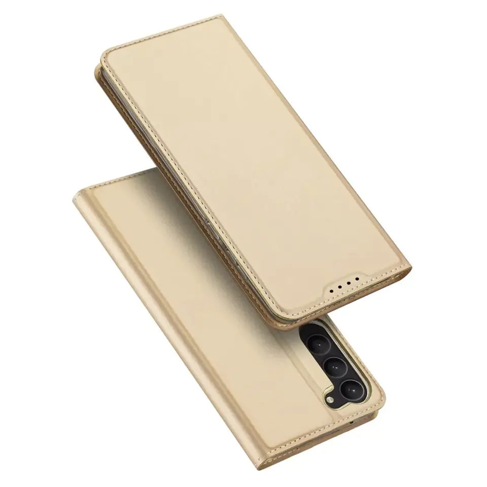 ⁨Dux Ducis Skin Pro Protective Phone Case for Samsung Galaxy S23+ Flip Cover Card Wallet Stand Gold⁩ at Wasserman.eu