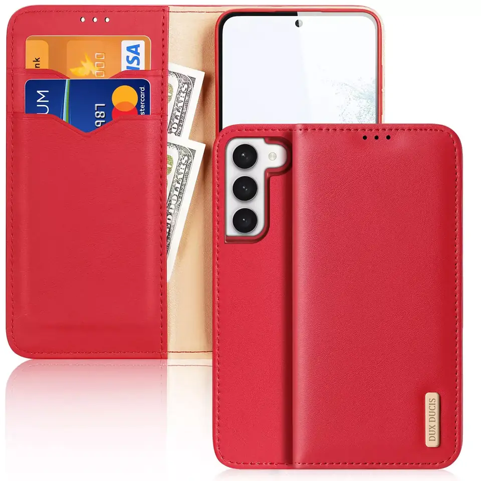 ⁨Dux Ducis Hivo Protective Case for Samsung Galaxy S23 Cover Flip Wallet Stand RFID Lock Red⁩ at Wasserman.eu