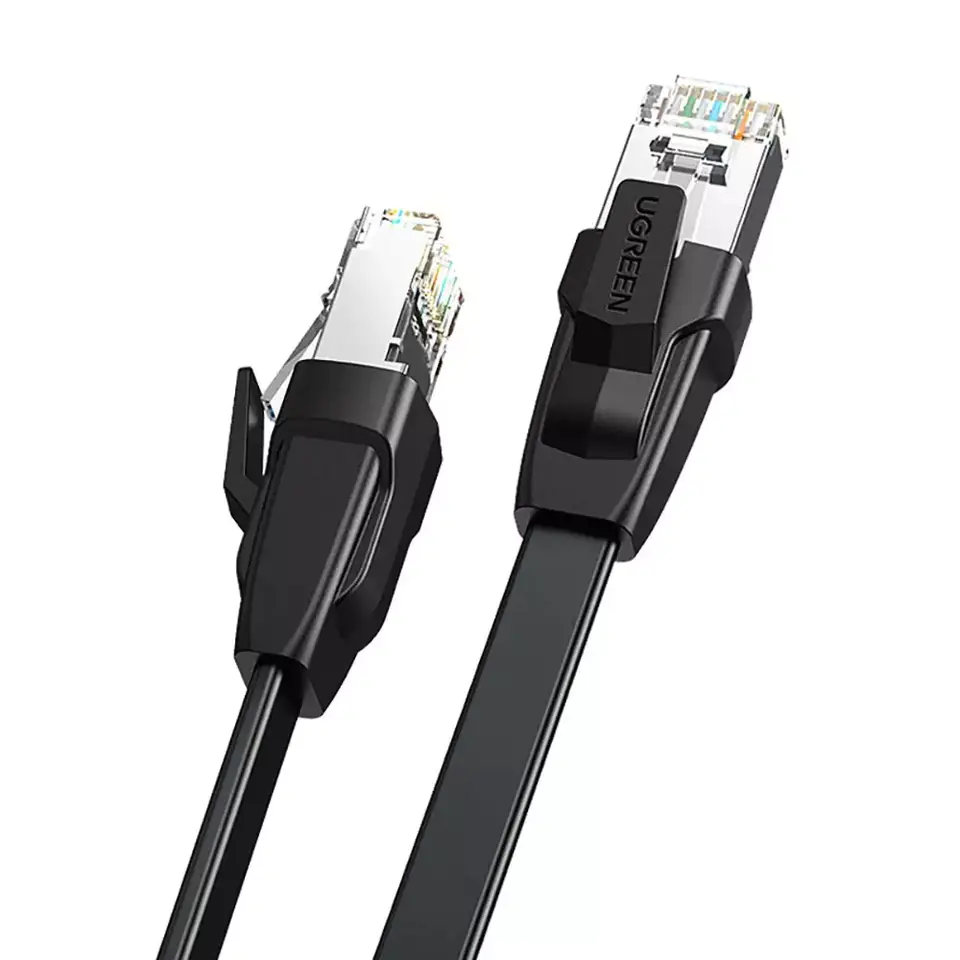 ⁨Kabel UGREEN LAN Ethernet Cat.8 U/FTP płaski 2m czarny (NW134)⁩ w sklepie Wasserman.eu